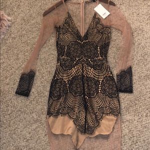 For Love & Lemons Antigua mesh Tan and black Sm